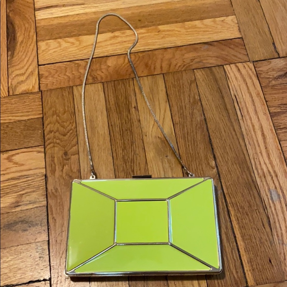 Kate Spade ♠️ lime green & gold clutch or purse - Picture 11 of 11